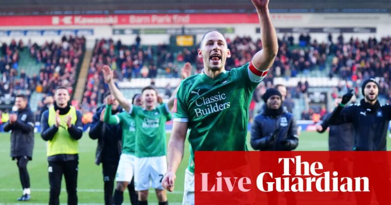 FA Cup fifth round draw: Plymouth go to Manchester City – as it happened