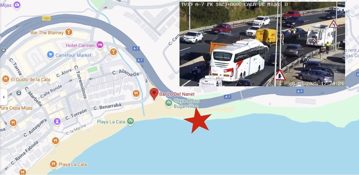 A-7 blocked with huge tailback Costa del Sol