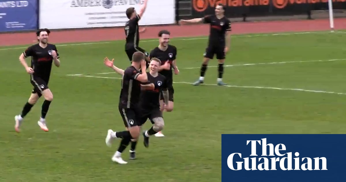 Great Weston: National League footballer scores from inside his own area – video