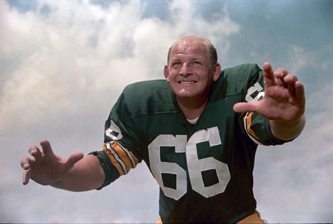 Ray Nitschke became a Hall of Fame middle linebacker for the Green Bay Packers.