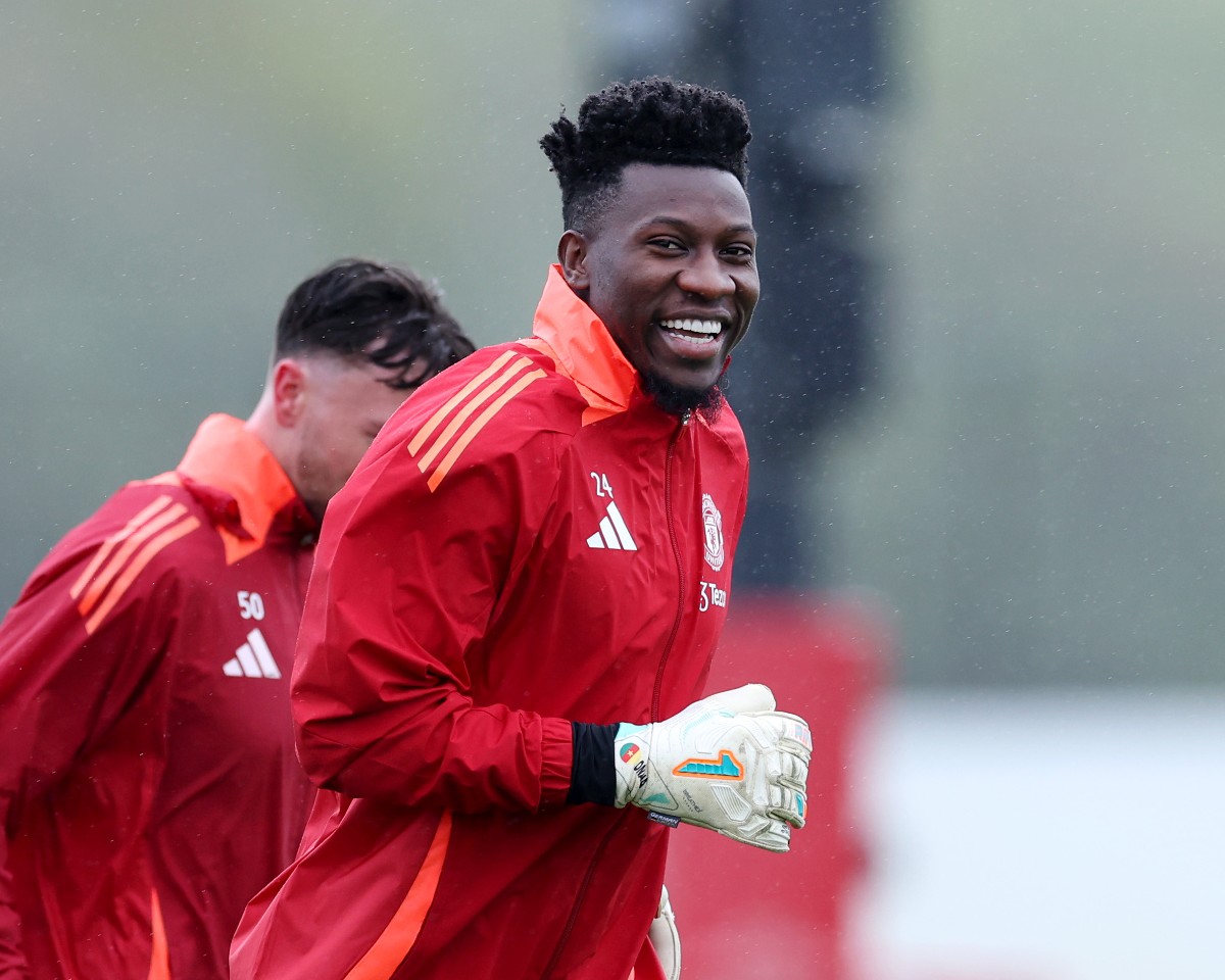 Andre Onana in Manchester United training
