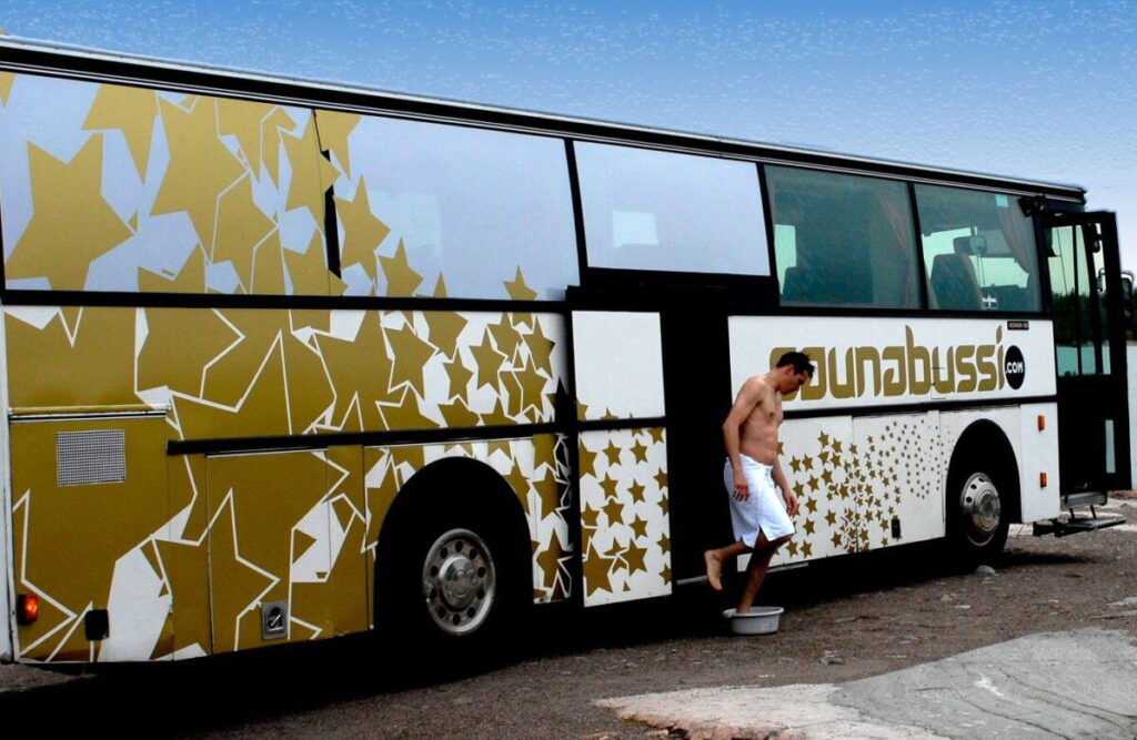 Sauna bus through Helsinki streets