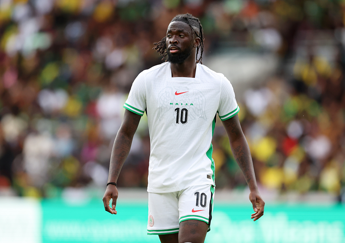 BRENTFORD, ENGLAND - MAY 31: Toluwalase Emmanuel Arokodare of Nigeria during the Unity Cup Final match between Jamaica and Nigeria at Gtech Community Stadium on May 31, 2025 in Brentford, England. (Photo by Harry Murphy/Getty Images)