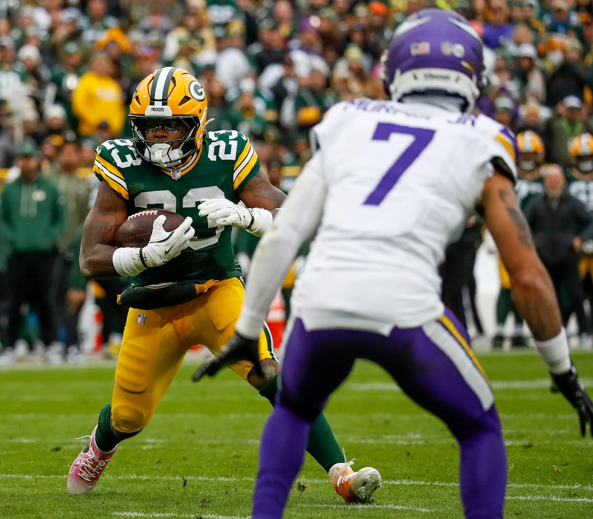 Packers add RB Emanuel Wilson to injury report, elevate RB Pierre Strong Jr.